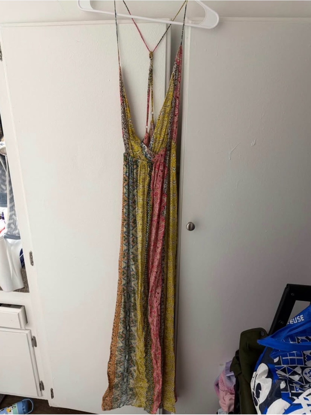 Boho Maxi Dress in Yellow and Pink — Lightweight Women's Sundress